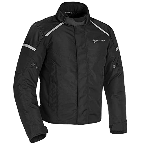 Black waterproof textile jacket by Oxford, featuring a high collar, reflective detailing, and a 3XL size designation.