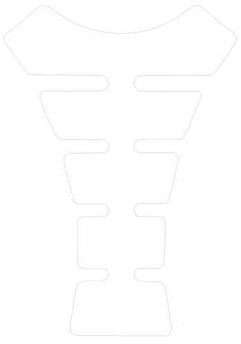 Clear Oxford Spine Tank Pad featuring a unique spine-like design with multiple cutouts, made from durable material for added grip and protection on motorcycle tanks.