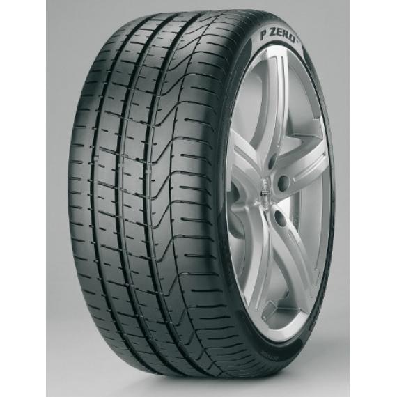 Black Pirelli P Zero PZ4 SC tire with a 245/35 ZR19 size, featuring a sleek tread pattern, rim protection, and a silver alloy wheel partially visible.