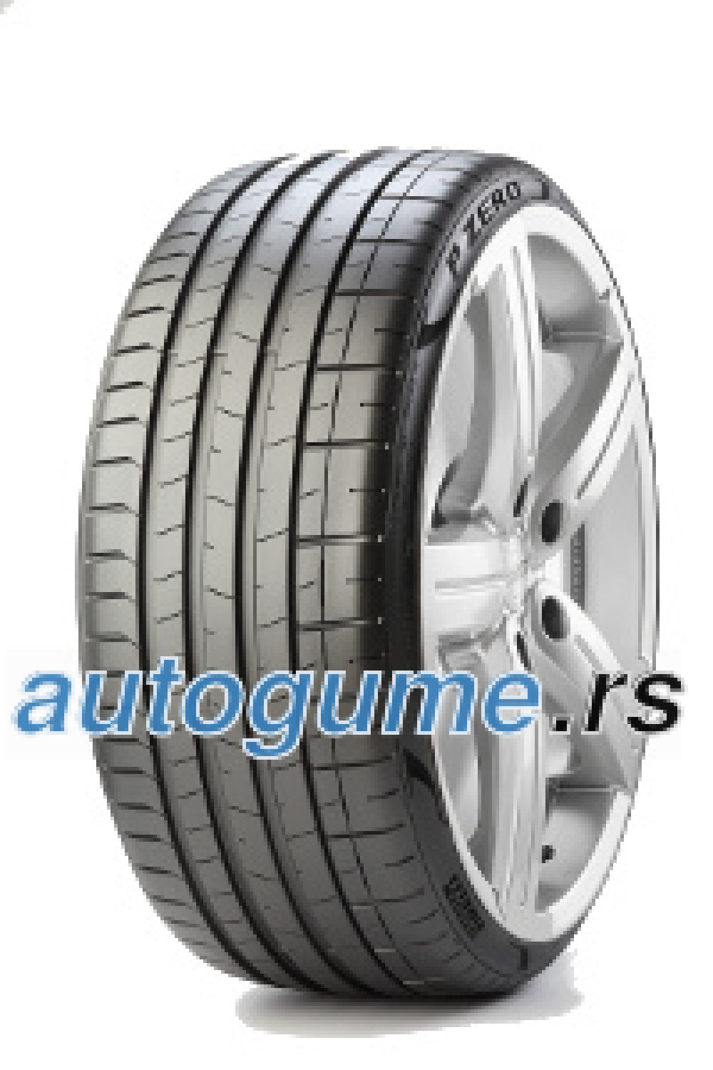 Black Pirelli P Zero PZ4 SC tire with a size of 275/45 R20 110Y XL, featuring a smooth tread pattern and rim protection, displayed against a light background.