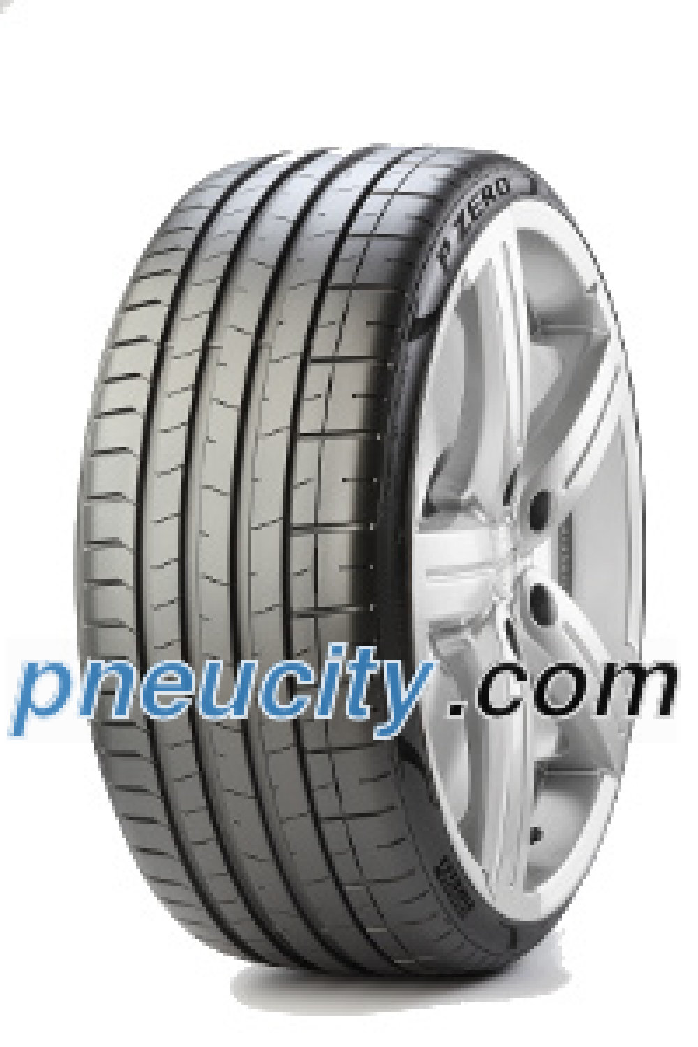 Black performance tire with a sleek tread pattern, labeled "P Zero" on the sidewall, mounted on a silver alloy wheel, featuring rim protection and a size of 315/30 R22.