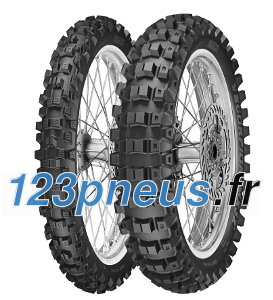 Pirelli Scorpion MX32 Mid Soft Rear Tyre in blackwall, featuring a rugged tread pattern, size 110/85-19, designed for off-road performance.