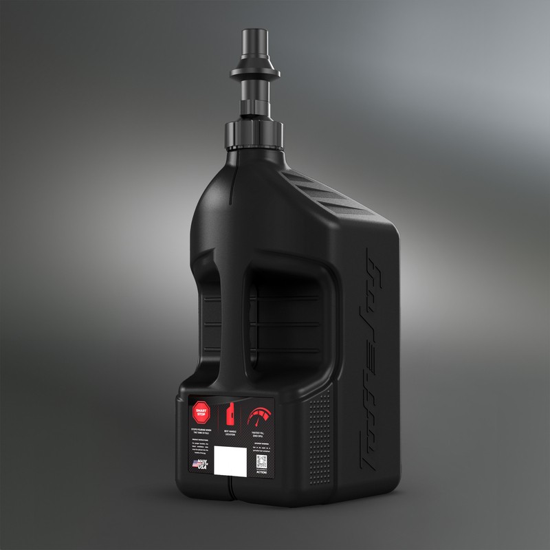 Black 5-gallon Tuff Jug with a textured surface, featuring a black Ripper Cap G3, and a visible gauge on the side for easy measurement.