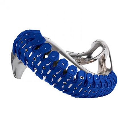 Blue Polisport Armadillo 2 Stroke Exhaust Pipe Protector featuring a durable rubber exterior and a sleek design, designed to shield exhaust pipes from damage.
