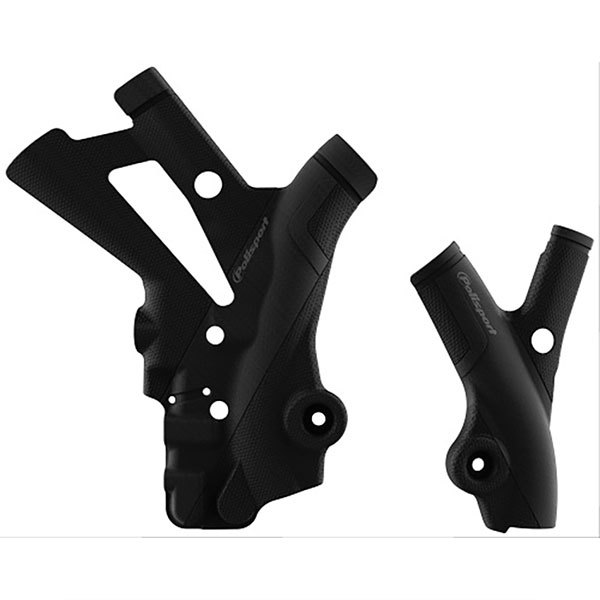 Black Polisport frame protectors designed for Beta 250/300 RR and 350-520 RR models from 2013-2019, featuring a textured grip and multiple mounting points for secure installation.