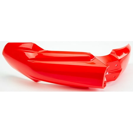 Bright red plastic front fender designed for Honda CRF250R, CRF250RX (2022-23) and CRF450R, CRF450RX (2021-23), featuring a sleek, aerodynamic shape and mounting points.