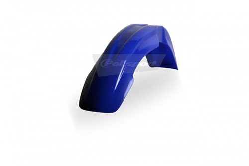 Blue front fender for Yamaha YZ 125/250 models from 2000 to 2005, featuring a sleek, aerodynamic design made from durable plastic material.