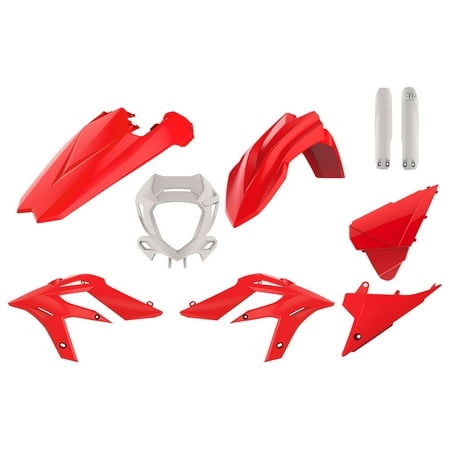 Polisport Full Enduro Plastics Kit in red for Beta X-Trainer 250/300 (2020-22), featuring durable plastic components including fenders, side panels, and a front number plate.
