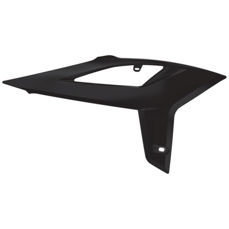 Black plastic radiator scoops designed for Gas Gas EC 250/300 (2018-20) and MR 250/300 (2021-23), featuring a sleek, aerodynamic shape and a cutout for airflow.