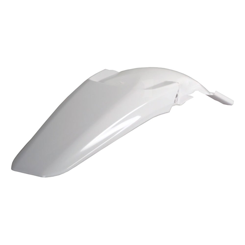 White plastic rear fender designed for Honda CRF150R models from 2007 to 2025, featuring a sleek aerodynamic shape and smooth finish.