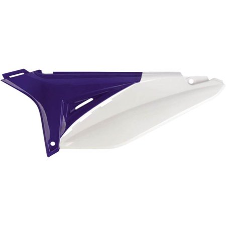 Purple and white plastic side panels and airbox covers designed for Sherco SE-R/SEF-R models from 2012 to 2016, featuring a sleek, aerodynamic shape and precise fit.