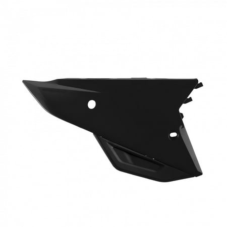 Black plastic side panel designed for Honda CRF250R & CRF250RX (2022-23) and CRF450R & CRF450RX (2021-23) with a sleek, aerodynamic shape and mounting holes.