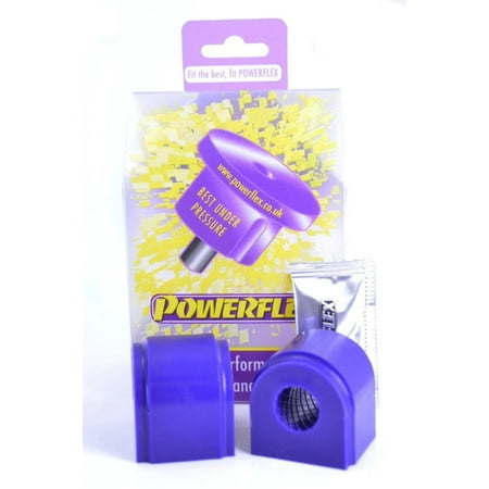 Purple front sway bar bushings by Powerflex, featuring a durable rubber material, packaged with a tube of grease, designed for VW Jetta Mk5, Passat Mk6, CC, and Audi A3/S3 MK2.