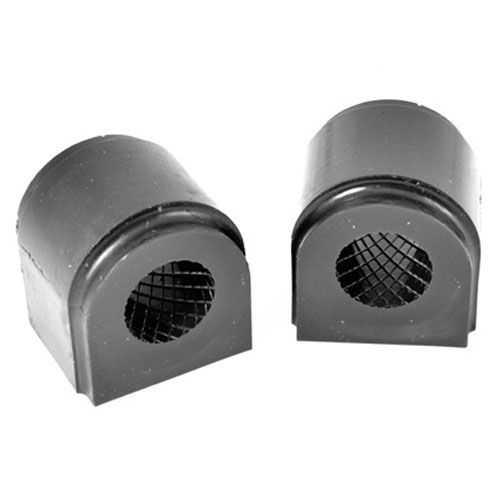 Black rubber anti-roll bar bushes, designed for a 22.5mm diameter, featuring a textured interior for grip, sold in a pack of two.
