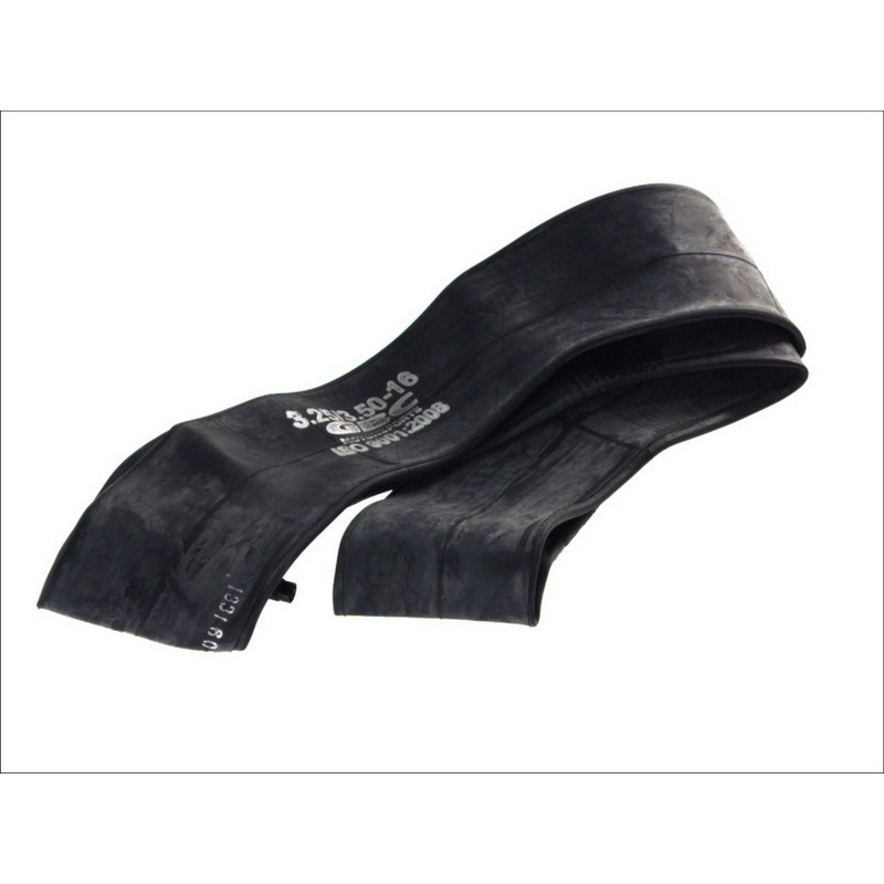 Black heavy-duty butyl inner tube, marked "325/350-16," featuring a smooth surface and curved shape, designed for durability and performance in various applications.