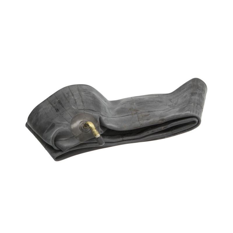 Heavy-duty butyl inner tube in dark gray rubber, designed for 120/70-12 tires, featuring a TR87 angle valve for easy installation.