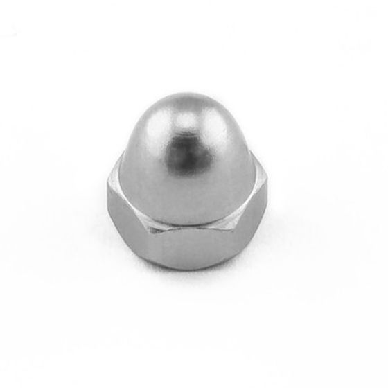 Silver alloy dome nut with a smooth, rounded top and hexagonal base, designed for M10 x 1.50mm applications, sold in a pack of five.