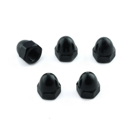 Five black alloy dome nuts from Pro-Bolt, M6 x 1.00mm, featuring a smooth dome shape and hexagonal base for secure fastening.