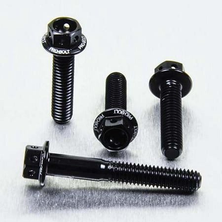 Pro-Bolt Aluminium Brake & Clutch Lever Perch Pinch Flanged Hex Bolt Kit in black, featuring four black anodized bolts with flanged heads and hex drive for secure fastening.