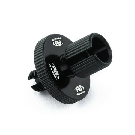Black aluminium cable adjuster with a textured grip and a central slot for adjustment, featuring the Pro-Bolt logo prominently displayed.