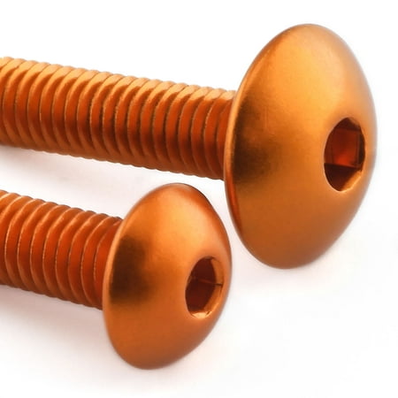 Pro-Bolt Aluminium Chain Guard & Hugger Bolt Kit featuring two orange anodized bolts with a hexagonal socket and textured threads for secure fastening.