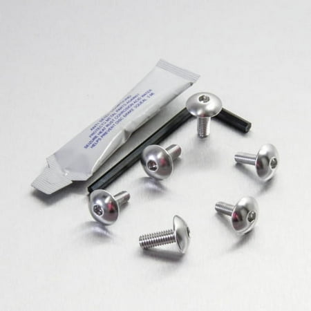 Pro-Bolt Aluminium Exhaust Heat Shield Mount Bolt Kit in silver, featuring six silver screws with rounded heads and a small tube of adhesive.