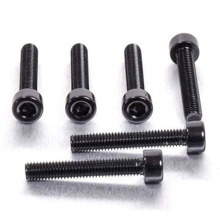 Pro-Bolt Aluminium Fuel Tank Cap Bolt Kit featuring six black bolts with a sleek finish, designed for durability and corrosion resistance.
