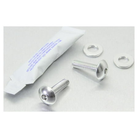 Pro-Bolt Aluminium Fuel Tank Mounting Bolt Kit in silver, featuring two silver bolts, washers, and a small packet of adhesive, all displayed on a light background.