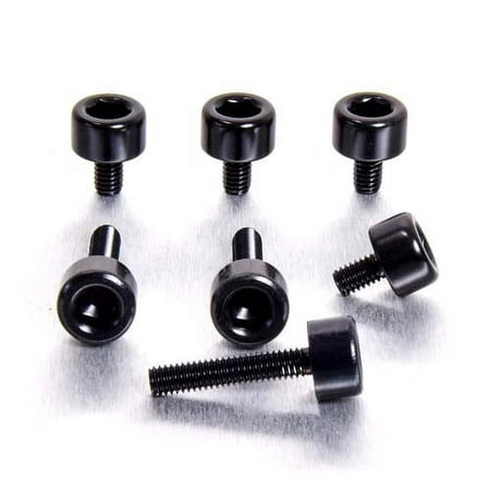 Black aluminum fuel cap kit for Honda, featuring six sleek bolts with a smooth finish, designed for durability and a stylish look.