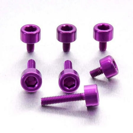 Purple aluminum fuel cap bolts designed for Honda, featuring a hexagonal socket head and a sleek finish, ideal for enhancing motorcycle aesthetics.