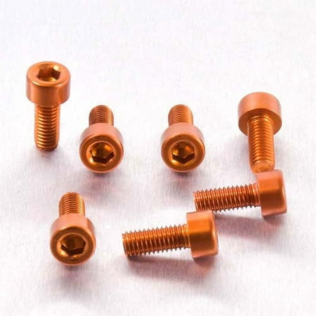 Pro-Bolt Aluminium Kawasaki Fuel Cap Kit in vibrant orange, featuring six durable screws with hexagonal heads, designed for enhanced performance and style on Kawasaki motorcycles.