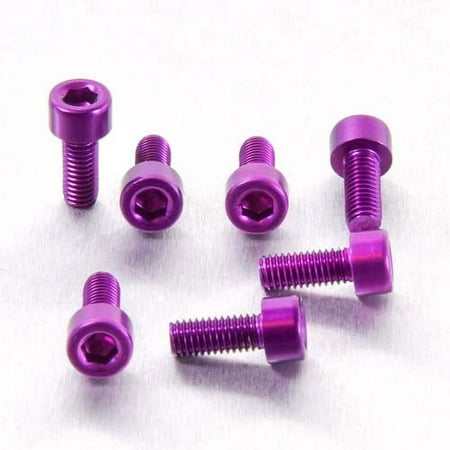 Purple anodized aluminum fuel cap screws kit by Pro-Bolt, featuring six hexagonal socket screws designed for Kawasaki motorcycles.