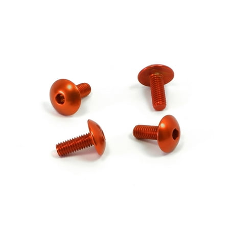 Pro-Bolt Aluminium Number Plate Mounting Bolt Kit in vibrant orange, featuring four rounded head bolts with a smooth finish and threaded shafts for secure mounting.