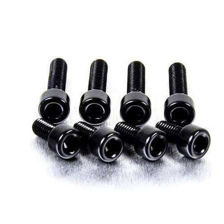 Black aluminium fuel cap kit for Suzuki, featuring eight black bolts with a smooth finish and rounded heads, designed for durability and a sleek appearance.