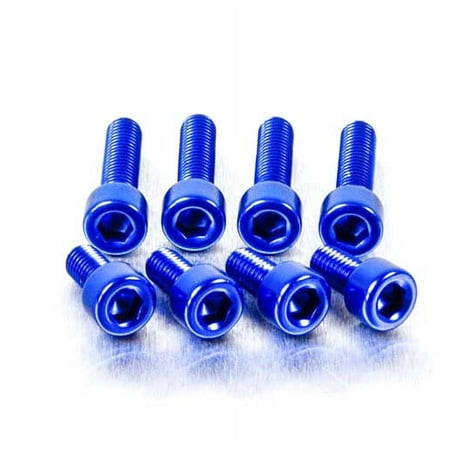Blue aluminium fuel cap kit by Pro-Bolt for Suzuki, featuring eight hexagonal bolts with a shiny finish, designed for durability and performance.