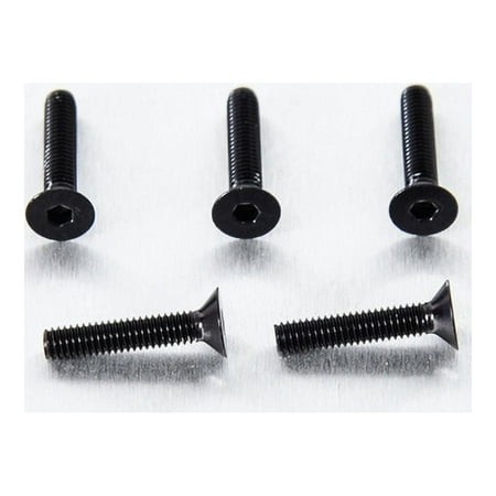 Five black countersunk alloy bolts, M4 size, measuring 17.0mm in length, featuring hexagonal heads for easy installation.