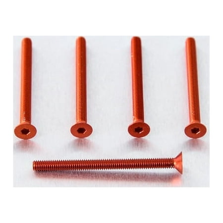 Five orange countersunk alloy bolts, M4 size, with a length of 47.0mm, featuring hexagonal heads and fine threading for secure fastening.