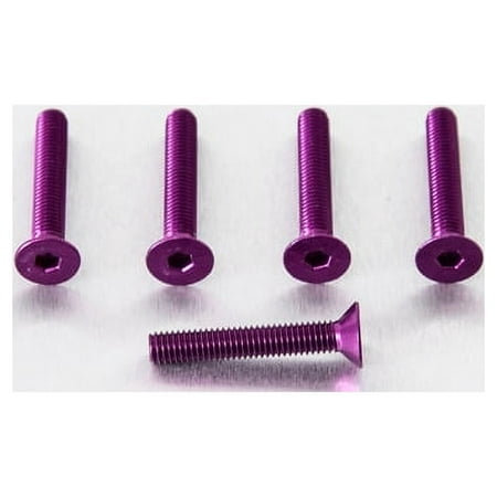 Pro-Bolt countersunk alloy bolts in purple, featuring five M5 x 0.80mm x 27.0mm screws with hex heads and a smooth finish.