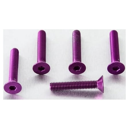 Five purple countersunk alloy bolts, each measuring M6 x 1.00mm x 30.0mm, featuring a hexagonal socket for easy installation and a sleek finish.