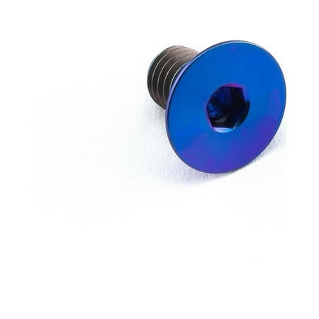 Countersunk titanium bolt in vibrant purple, measuring M5 x 0.80mm x 8mm with a 4.5mm head, featuring a hexagonal socket for easy installation.