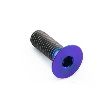 Purple titanium countersunk bolt with a hexagonal socket, measuring M8 x 1.25mm x 25mm, featuring a sleek design and durable finish by Pro-Bolt.