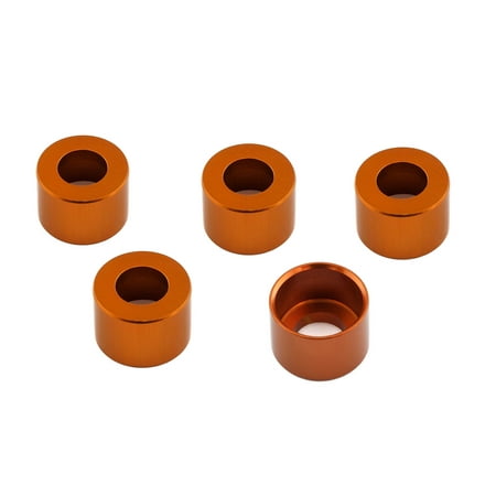 Five orange alloy washers, each with a cylindrical shape and a central hole, measuring M10 x 13.1mm, designed for use with bolts.