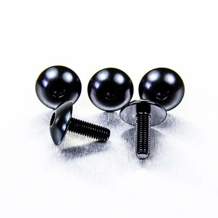 Black dome head alloy bolts, M5 size, featuring a smooth finish and threaded shaft, designed for durability and aesthetic appeal.