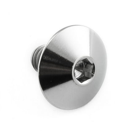 Shiny natural titanium dome head bolt with an M6 x 1.00mm thread size and a length of 10mm, featuring a hexagonal socket for easy installation.