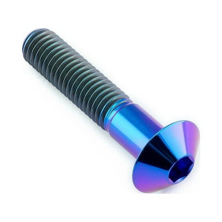 Purple titanium dome head bolt, M8 x 1.25mm thread, 16mm head diameter, 40mm length, featuring a shiny finish and hexagonal socket for easy installation.
