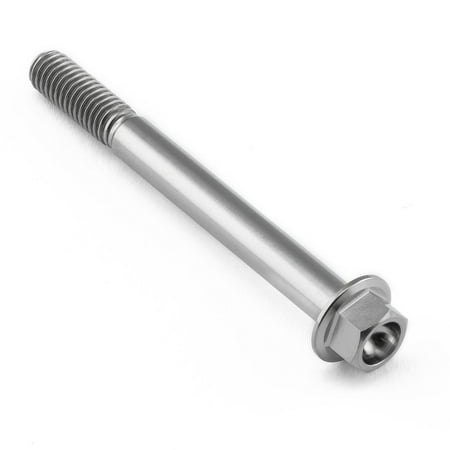 Flanged hex head titanium bolt in natural finish, M6 x 1.00mm thread, 60mm length with a 25mm flange, featuring a sleek, corrosion-resistant design.