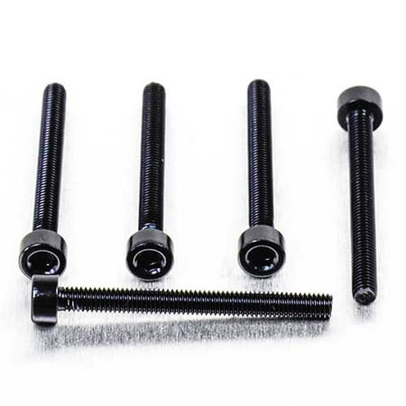 Five black alloy parallel Allen head bolts, each measuring M3 x 0.50mm x 30mm, featuring a smooth finish and hexagonal socket for easy installation.