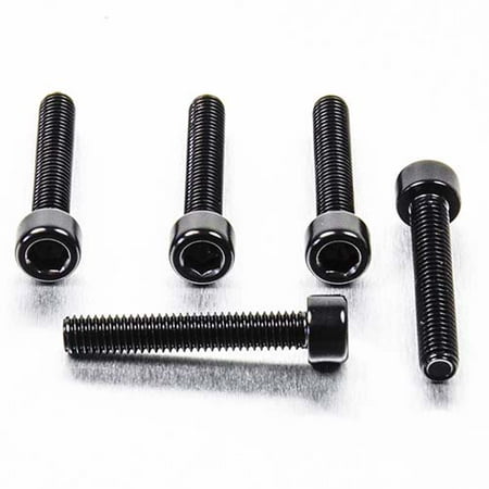 Five black alloy parallel Allen head bolts, each measuring M6 X 1.00mm X 30mm, showcasing a sleek finish and hexagonal socket for easy installation.