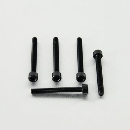 Five black alloy parallel Allen head bolts, each measuring M6 x 1.00mm x 50mm, showcasing a sleek finish and rounded heads for easy installation.