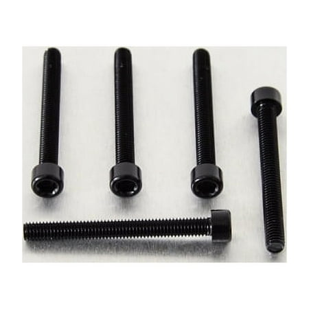 Five black alloy parallel Allen head bolts, each measuring M6 x 1.00mm x 55mm, showcasing a sleek finish and hexagonal socket for easy installation.